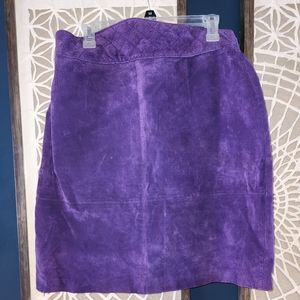 Vintage genuine suede purple pencil skirt